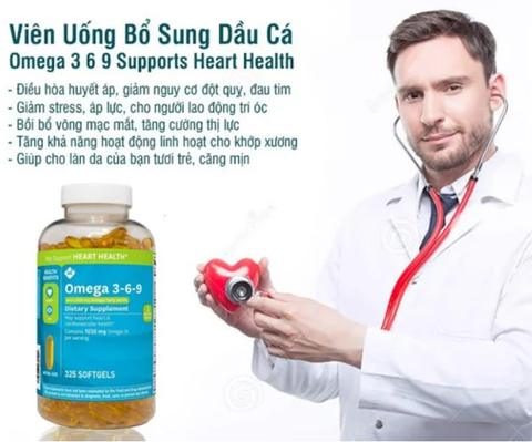 Viên uống bổ sung dầu cá Omega 3 6 9 Member’s Mark Supports Heart Health 325 viên