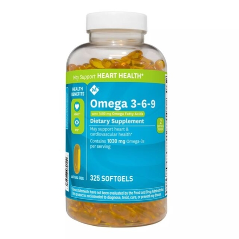 Viên uống bổ sung dầu cá Omega 3 6 9 Member’s Mark Supports Heart Health 325 viên