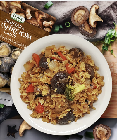 Nấm Hương Sấy Giòn DJ&A Shiitake Mushroom Crisps 300g snack ăn vặt heatthy lành mạnh từ nấm thật