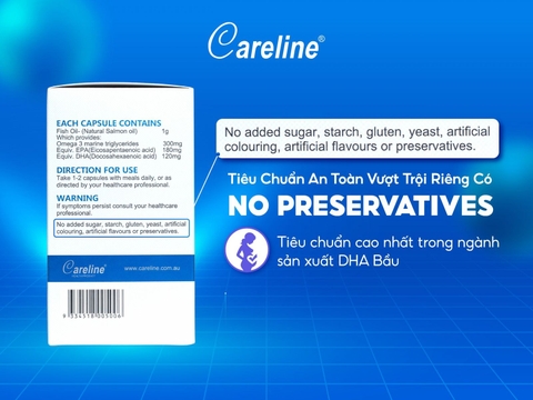 Dầu cá hồi đại dương Úc Careline Fish oil hộp 100 viên