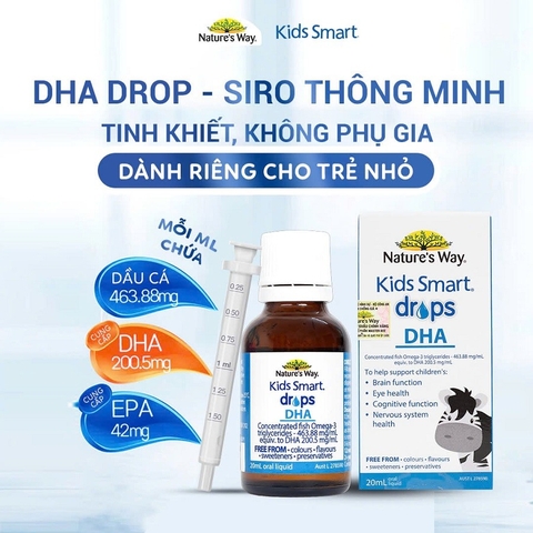Nature's Way Kids Smart Drops DHA - Hỗ trợ phát triển não bộ, thị lực cho trẻ