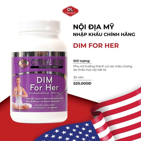Hỗ trợ cải thiện nội tiết tố cho phụ nữ Olympian Labs Dim For Her 30 viên