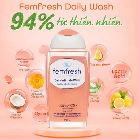 Dung dịch vệ sinh phụ nữ cao cấp hàng ngày Femfresh Daily Wash 250ml