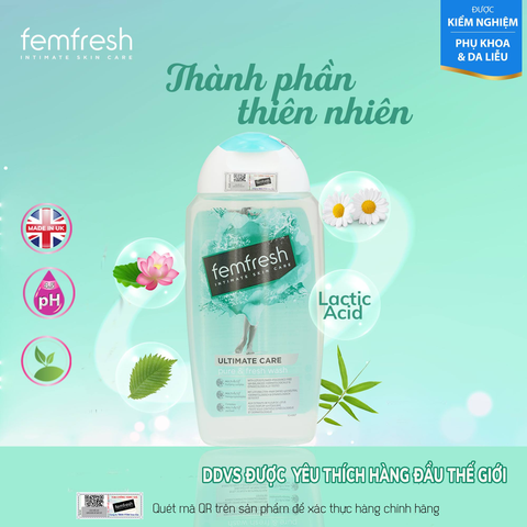 Dung dịch vệ sinh phụ nữ Femfresh Ultimate Care Pure & Fresh Wash 250ml