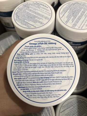 Dầu cá đại dương New ZealandGoodhealth Omega 3 Fish Oil 1000mg 150 viên