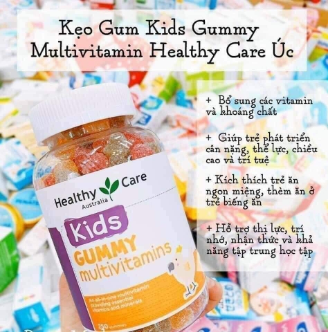 Vitamin tổng hợp Gummy Multivitamin Healthy Care kẹo dẻo bổ sung vitamin cho bé 250 viên