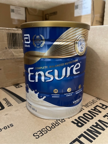 Sữa bột ensure  abbott vanilla 850g nội địa Úc hương vani giàu dinh dưỡng hộp 850g