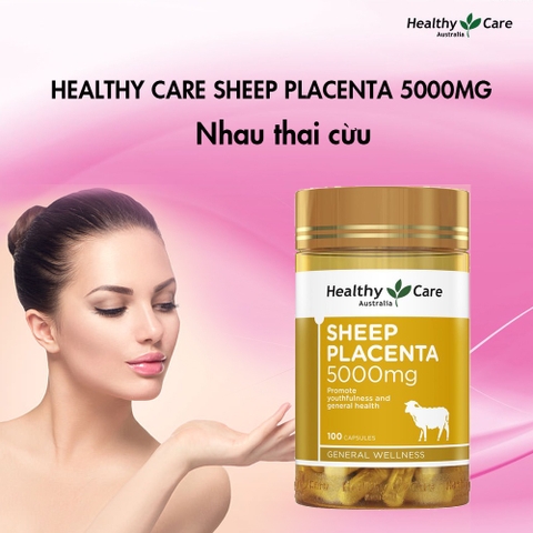 Nhau thai cừu ngừa lão hóa Healthy Care Sheep Placenta 5000mg 100 viên