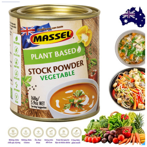 Hạt nêm vị rau củ Massel Premium Stock Powder Vegetable không bột ngọt an toàn cho gia đình 168g