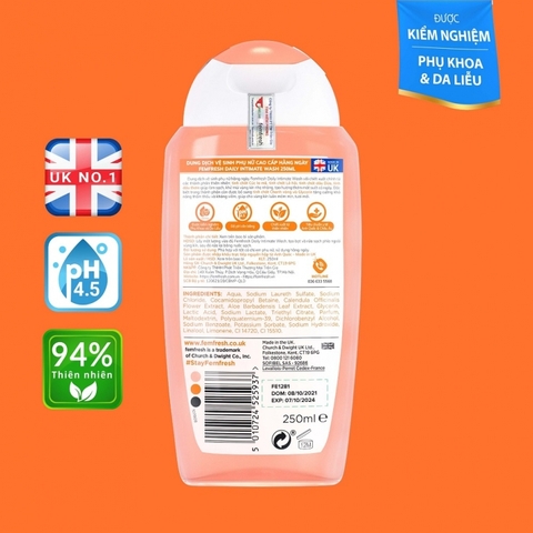 Dung dịch vệ sinh phụ nữ cao cấp hàng ngày femfresh daily wash 250ml