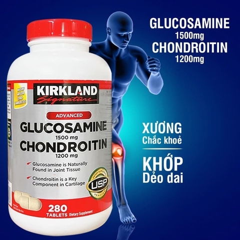 Glucosamine 1500mg Chondroitin 1200mg Kirkland Signature hộp 280 viên