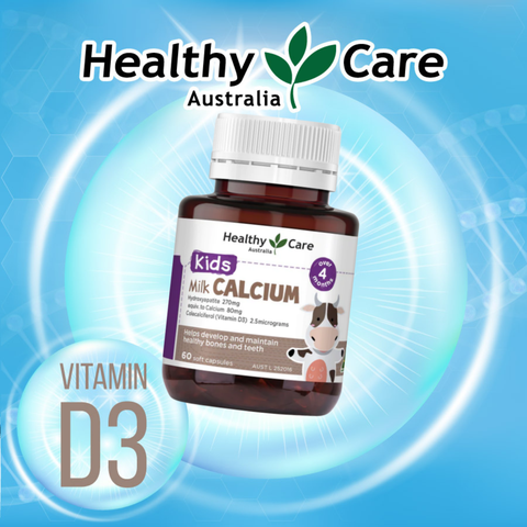 Canxi sữa cho bé Healthy Care Kids Milk Calcium 60 viên