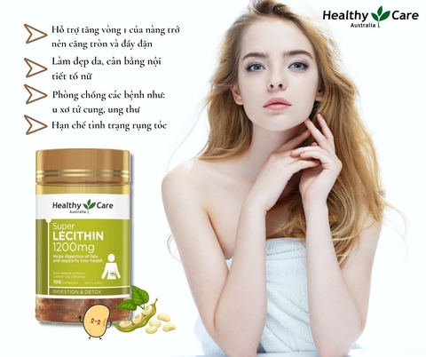 Tinh chất mầm đậu nành Healthy Care Super Lecithin 1200mg 100 viên