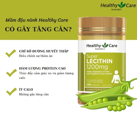 Tinh chất mầm đậu nành Healthy Care Super Lecithin 1200mg 100 viên