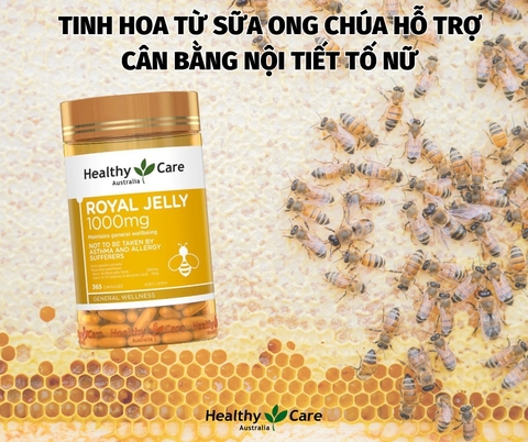 Sữa ong chúa Heathy Care Royal Jelly đẹp da, chậm lão hóa 365 viên