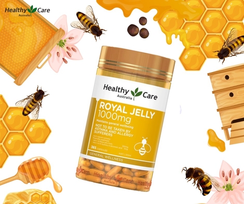 Sữa ong chúa Heathy Care Royal Jelly đẹp da, chậm lão hóa 365 viên