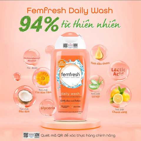 Dung dịch vệ sinh phụ nữ cao cấp hàng ngày femfresh daily wash 250ml