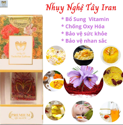 Nhụy hoa nghệ tây Tashrifat Saffron hỗ trợ làm đẹp và tăng cường sức khỏe 1g