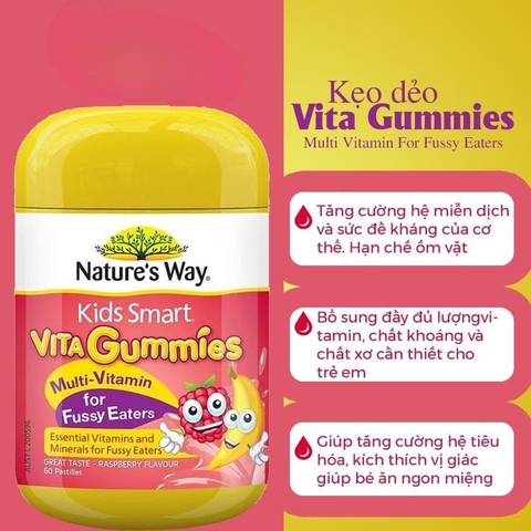 Nature's Way vita gummies multi vitamin For fussy eaters - vitamin tổng hợp dành cho bé biếng ăn