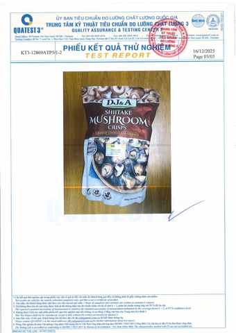 Nấm Hương Sấy Giòn DJ&A Shiitake Mushroom Crisps 300g snack ăn vặt heatthy lành mạnh từ nấm thật