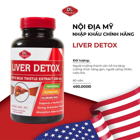 Hỗ trợ tăng cường chức năng gan Olympian Labs Liver detox hộp 60 viên