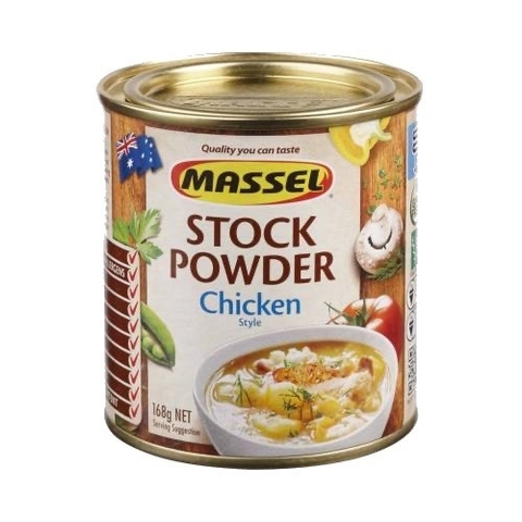 Hạt nêm vị gà Massel Premium Stock Powder Chicken Style không bột ngọt an toàn cho gia đình 168g