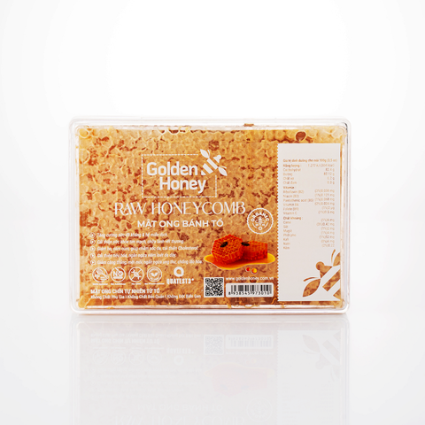 Mật ong bánh tổ nguyên chất golden honey honeycomb chín tự nhiên từ tổ ong hộp 500g