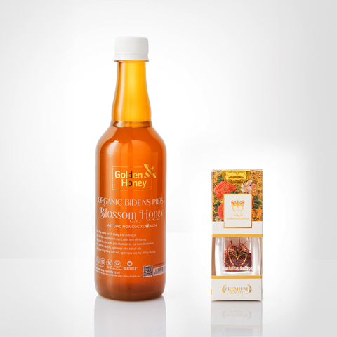 Mật ong rừng hoa xuyến chi golden honey bidens pilosa blossom honey - mật ong nguyên chất từ cánh đồng hoa cỏ kim 500ml