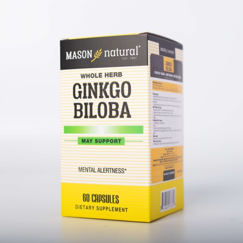 Mason Natural Ginkgo Biloba – Hỗ trợ tăng cường sức khỏe não bộ, cải thiện trí nhớ 60 viên
