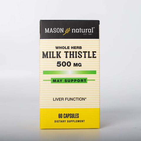 Viên Uống Bổ Gan Mason Natural Milk Thistle 500mg Lọ 60 Viên Hỗ Trợ Giải Độc, Bổ Gan, Cải Thiện Chức Năng Gan