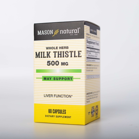 Viên Uống Bổ Gan Mason Natural Milk Thistle 500mg Lọ 60 Viên Hỗ Trợ Giải Độc, Bổ Gan, Cải Thiện Chức Năng Gan