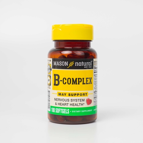 Mason Natural B-Complex 100 vên bổ sung vitamin nhóm B hỗ trợ sức khoẻ hệ thần kinh