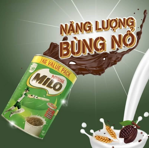 Sữa bột Nestle Milo Úc bổ sung dinh dưỡng cho bé phát triển tối ưu hộp 1kg