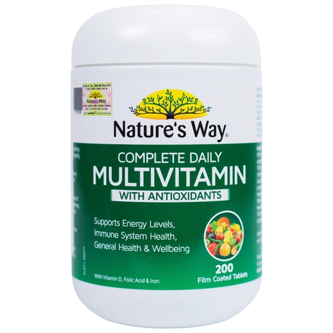 Vitamin tổng hợp Nature’s Way complete daily multivitamin 200 viên  bổ sung Vitamin và khoáng chất