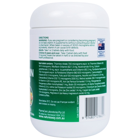 Vitamin tổng hợp Nature’s Way complete daily multivitamin 200 viên  bổ sung Vitamin và khoáng chất