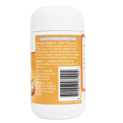 Viên nhai Nature’s Way kids smart vitamin C + Zinc + D3 75 viên- Bổ sung vitamin giúp tăng cường sức khỏe và sức đề kháng cho trẻ