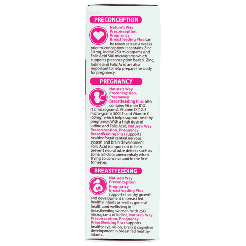 Nature's Way PreConception Pregnancy Breastfeeding Plus - Bổ sung vitamin tổng hợp cho bà bầu