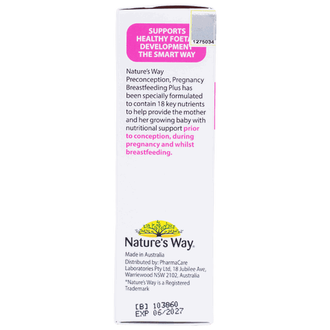 Nature's Way PreConception Pregnancy Breastfeeding Plus - Bổ sung vitamin tổng hợp cho bà bầu