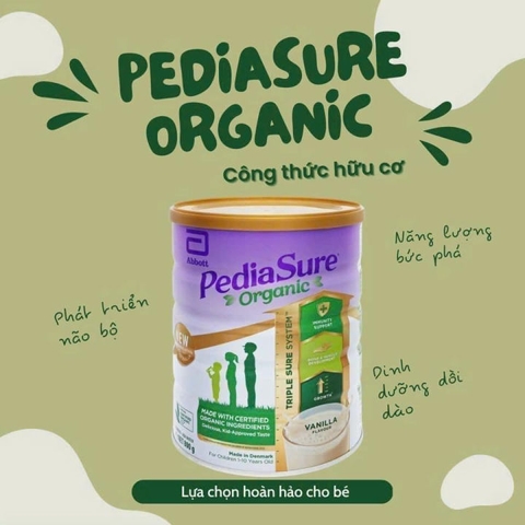 Sữa bột hữu cơ pediasure organic vanilla 800g cho bé 1-10 tuổi