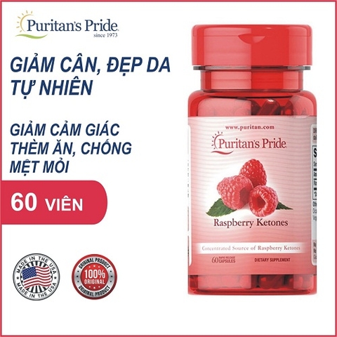 Hỗ trợ giảm cân puritan's pride raspberry ketones 500mg loại 60 viên