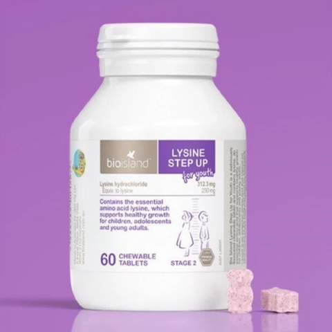 Viên nhai bioisland lysine tăng chiều cao cho trẻ từ 6 tuổi trở lên hộp 60 viên