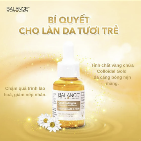 Tinh chất chống lão hóa da Balance Gold Collagen Serum 30ml tái tạo da căng bóng mịn màng