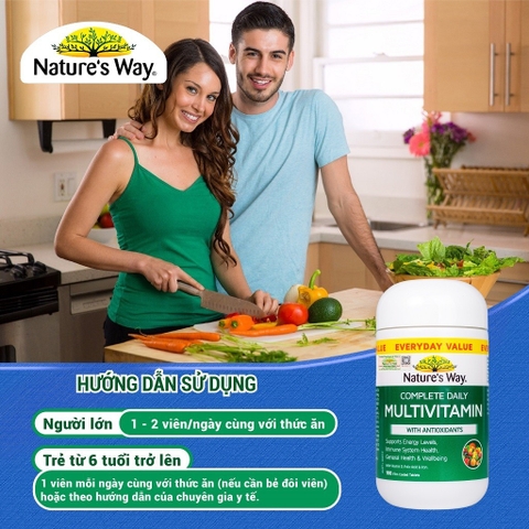 Vitamin tổng hợp Nature’s Way Complete Daily Multivitamin100 Viên bổ sung vitamin và khoáng chất