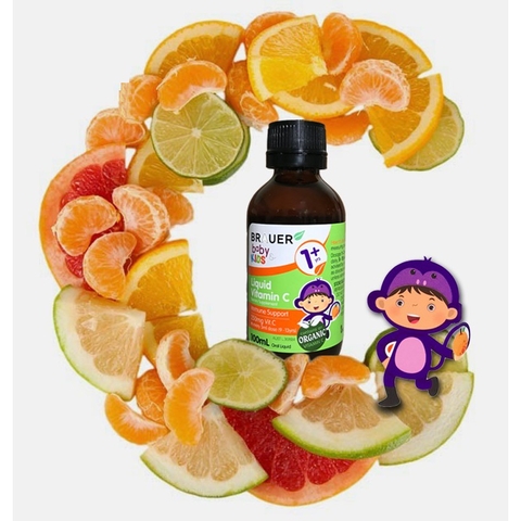 Siro vitamin c brauer baby kids liquid cho trẻ trên 1 tuổi tăng cường đề kháng chai 100ml