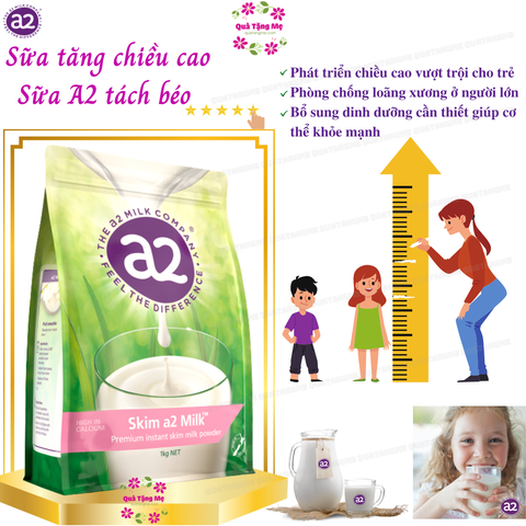 Sữa bột tách kem giàu Canxi Milk Power protein A2 1kg