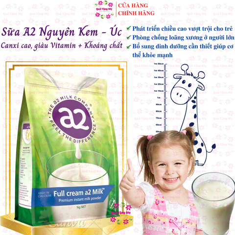 Sữa tươi dạng bột nguyên kem a2 milk power 1 kg