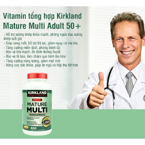 Vitamin tổng hợp Mature Multi Kirkland Signature 50+ hộp 400 viên