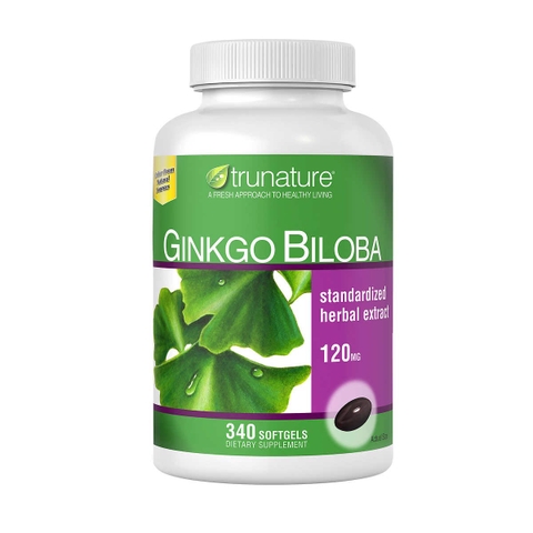 Bổ não Trunature Ginkgo Biloba 120mg tăng cường tuần hoàn máu não 340 viên