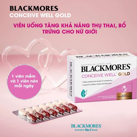 Bổ trứng tăng khả năng thụ thai blackmores conceivewell 28 viên cần thiết cho chị trước khi mang thai