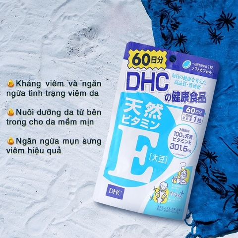 Viên uống bổ sung vitamin e DHC 60 ngày hỗ trợ hạn chế lão hóa da 60 viên